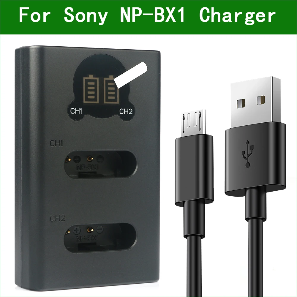Caricabatteria Doppio Usb Di Bc-Csxb Np Bx1 Npbx1 Per Sony Dsc- Rx1R Ii Rx100 M2 M3 M4 M5 M6 M7 Ii Iii Iv V Vi Vii H400 Hx300
