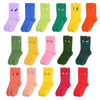 

5 pairs of socks with colorful fruit jelly design in winter and summer for men and women