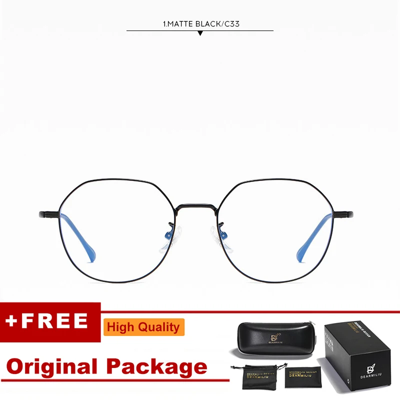 DEARMILIU New Blue light blocking glasses for women and men Oval frame Clear vision lens Lightweight texture classic glasses - Цвет оправы: Matte black