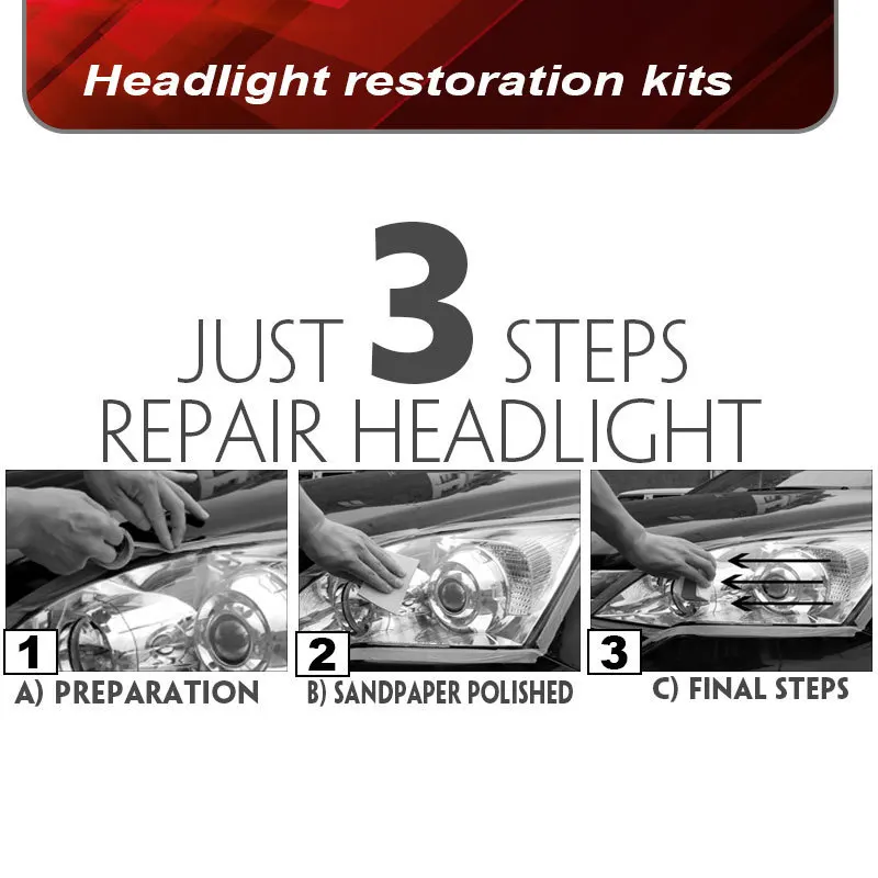 Car Headlamp Polishing Anti-scratch DIY For Car Head Lamp Lense Increase Visibility Headlight Restorstion Kit Restores Clarity