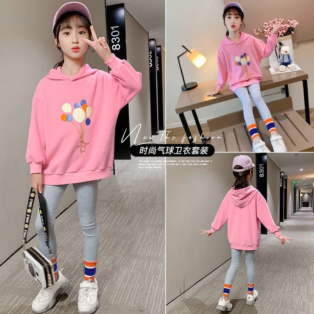 Kids Girls Clothing Set Cotton Cartoon Long Sleeve T-shirt Leggings 2Pcs  Suit Fashion Spring Autumn Children Girls Suit 3 4 6 7 8 9 10 12 Years