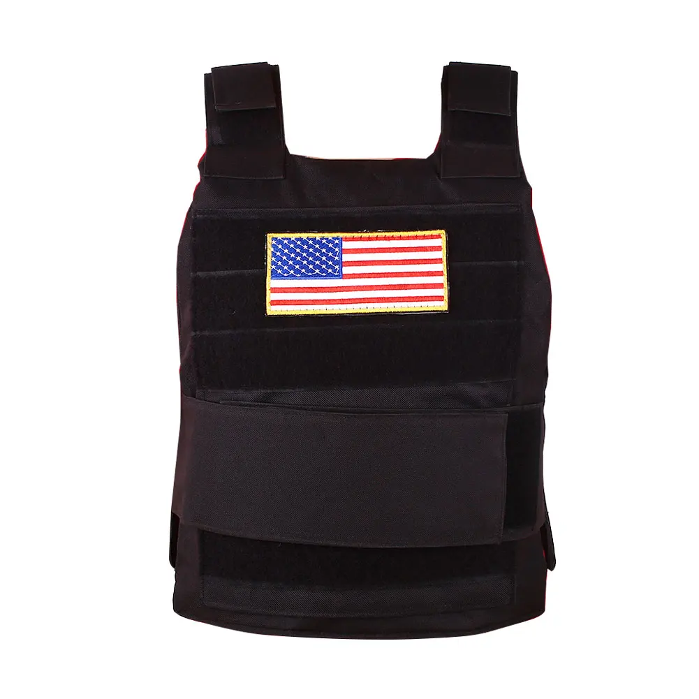 Black Practical Sports Vest Camouflage Vest Nylon Wilderness Adventure Military Tactical Package Outdoors Tactical Vest Durable - Color: Black