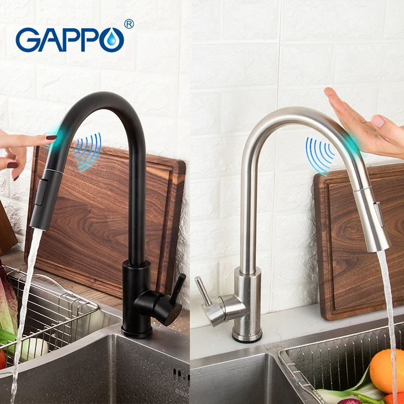  GAPPO Sensor Touch Kitchen Faucets Black Touch Inductive Sensitive Faucets Stainless Steel Mixer Ta - 33046869198