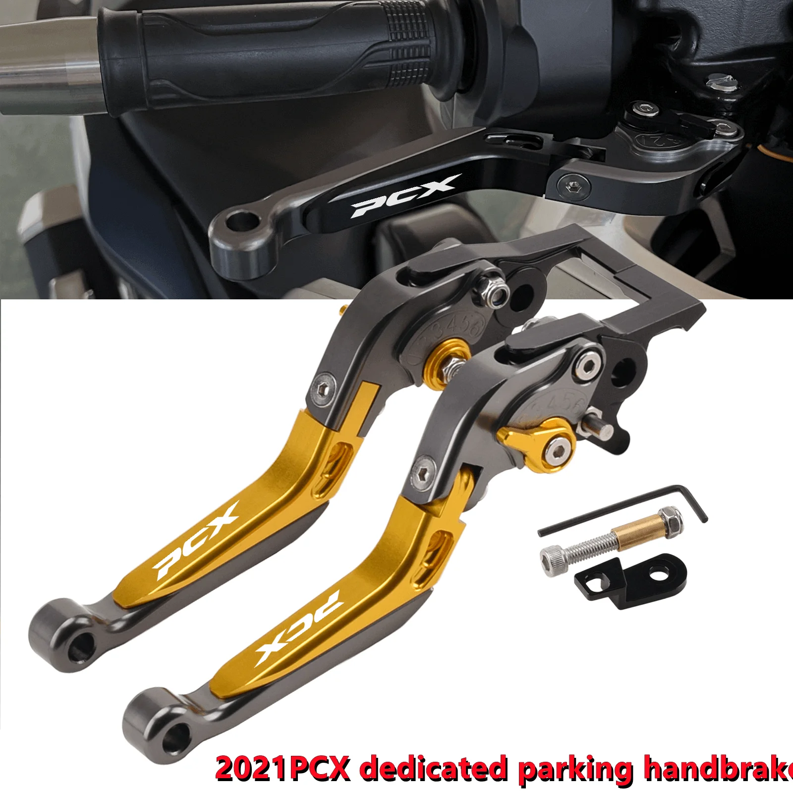 

For HONDA PCX160 PCX 125 150 160 ABS Double Disc Brake Motorcycle Accessories Modified Foldable with Parking Function Brake