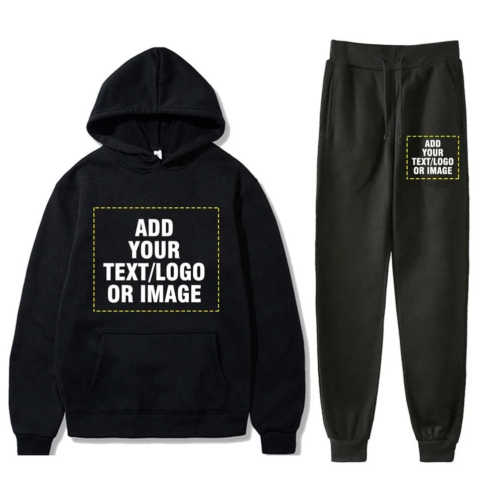 Customized Hoodies Sweatpants Two Piece Suit Cosplay Men Women Pullovers Solid Casual Hooded Tracksuit Outfits Sportswear 2021 sky 3d hoodies sweatpants two piece suit pullovers colorful casual sweatshirts pants set sportswear tracksuit 2021 outfits