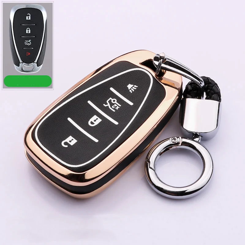 Цинковый сплав светящийся чехол для ключа автомобиля для Chevrolet, пульт дистанционного управления Chevy Camaro Cruze Malibu чехол TRAX Equinox - Название цвета: D-yellow