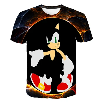 

12-14Years Old S-5XL Kids clothes Summer 3D Cartoon Printed sonic the hedgehog T Shirt for Boys Streetwear Teenager Men's Tops