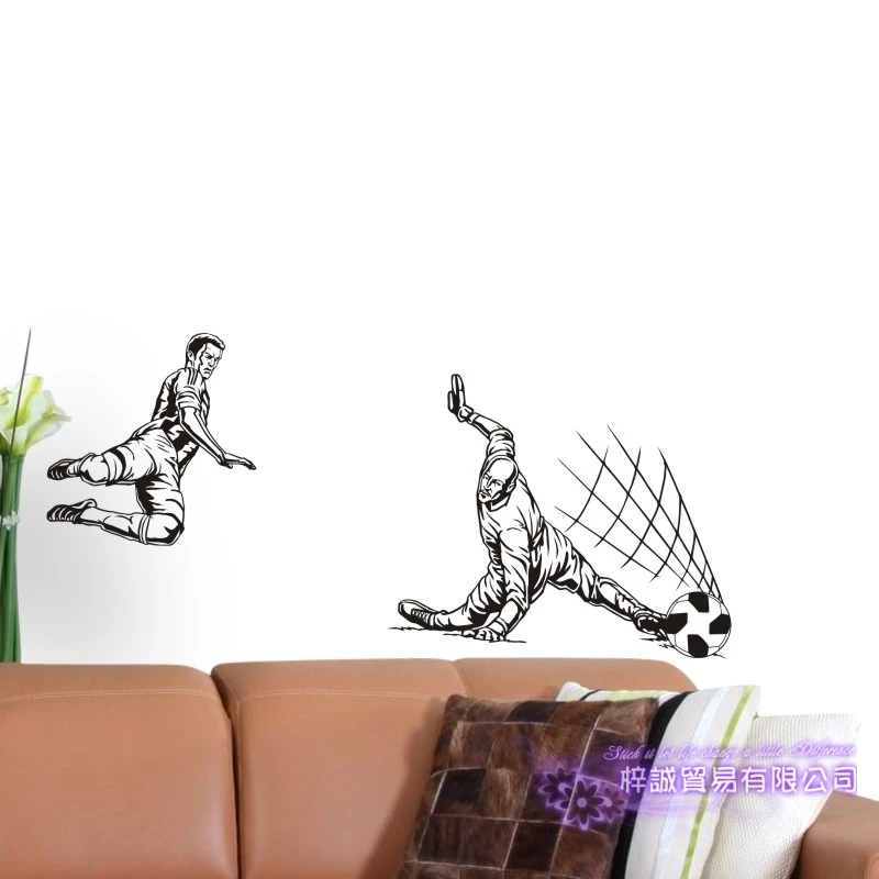 

Football Player Wall Sticker Sports Decal Kids Room Decoration Posters Vinyl Car Soccer Player Decal