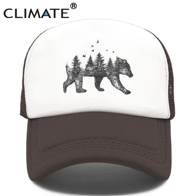 Parametrów klimatycznych las niedźwiedź czapka typu Trucker polowanie czapka myśliwska kapelusz Hip Hop mężczyźni kobiety kapelusz czapka z daszkiem czapka z daszkiem fajne lato czapki z siatki