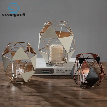 

Strongwell Creative Geometric Iron Candlestick Candlelight Decoration Props Home Suppliers Metal Furnishings Dinner Decor Crafts