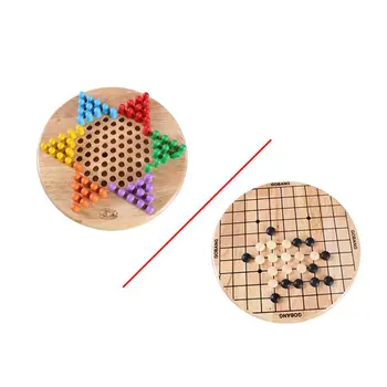 

HotWooden Jumping Gomoku Wooden Six-Color Two-In-One Board Game For Children Board Games Educational Toys