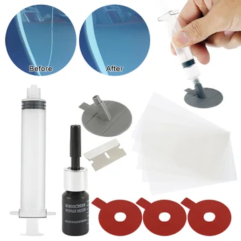 

DIY Car Windshield Repair Kit Tools Auto Glass Windscreen Repair Set Give Door Handle Protective Decorative Stickers