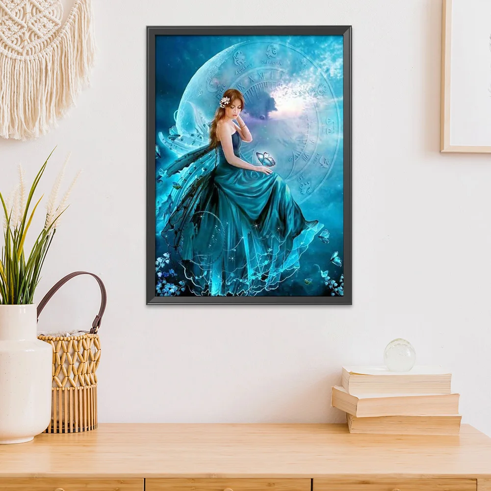 Cross Stitch Kits Stamped DIY 11CT Fairy Printed Eco-cotton Thread Embroidery Needlework Sets Home Wall Hanging Decor Cross Stitch Kit Embroidery Hoop Cross Stitch Tools