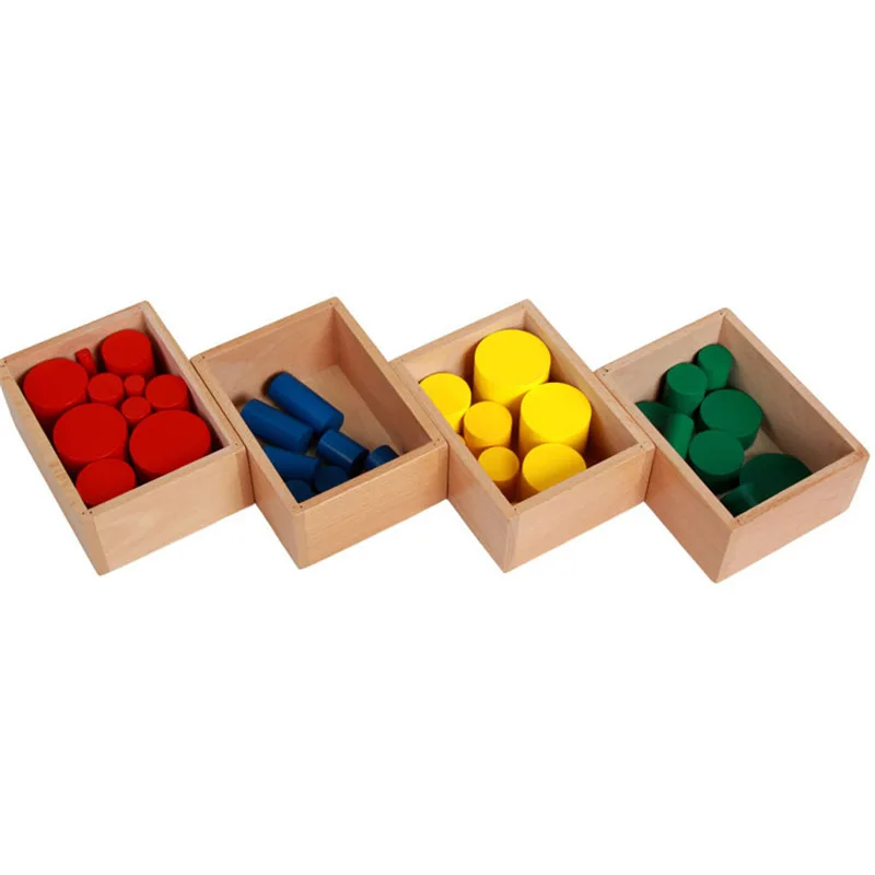 

Montessori Teaching Aids Wood Educational Toy Infants Park Early Childhood Educational Professional Edition Color Cylinder