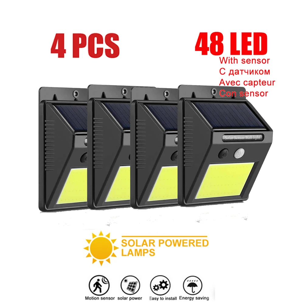 

1-4PCS Outdoor Garden Fence light Solar Power LED Solar Wall lamp Night Light-Sensitive Security Gate Porch Path Patio Fence lig