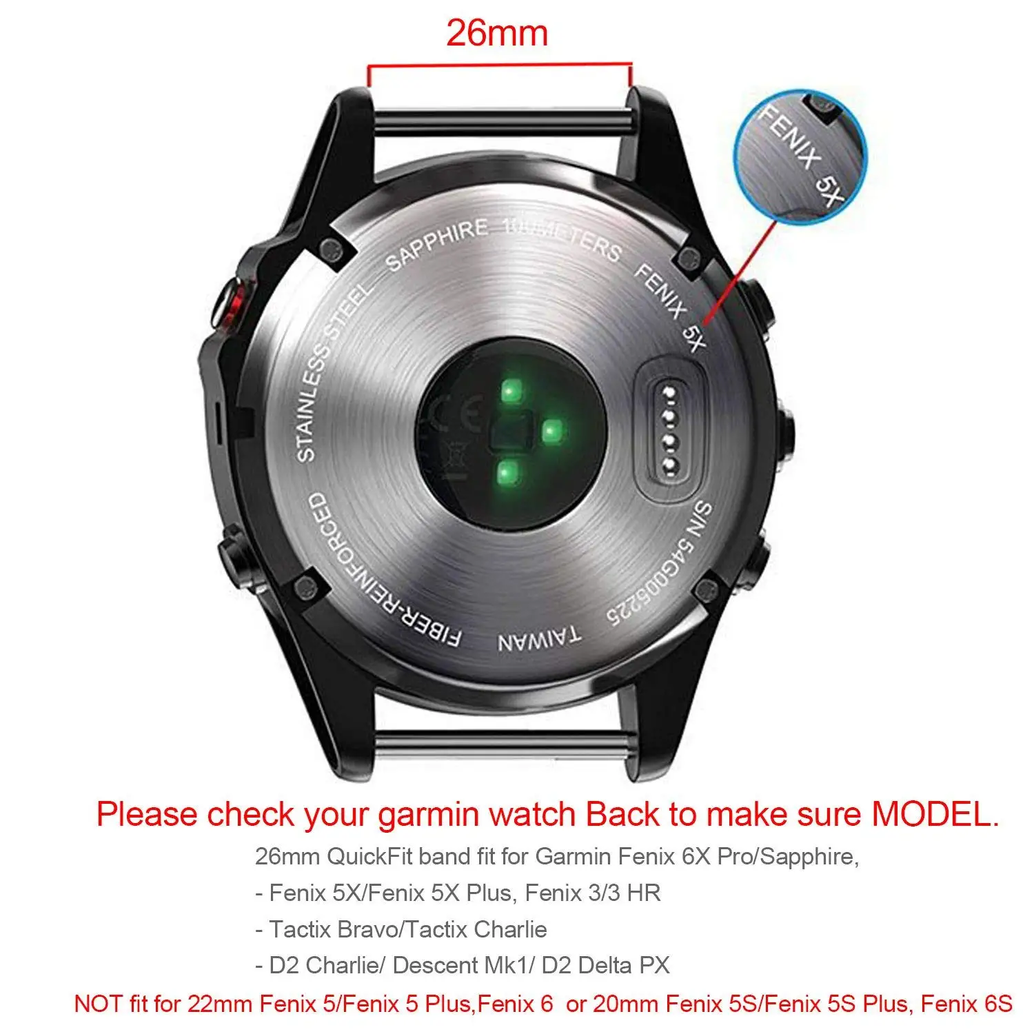 Garmin Fenix 5X Plus/ 6X Pro|Watchbands 