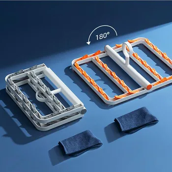 

24 Clips Portable Socks Clothes Hanger Rack Clothespin Windproof Drying Rack Sock Holder Wardrobe Storage Cloth Hanger Organizer