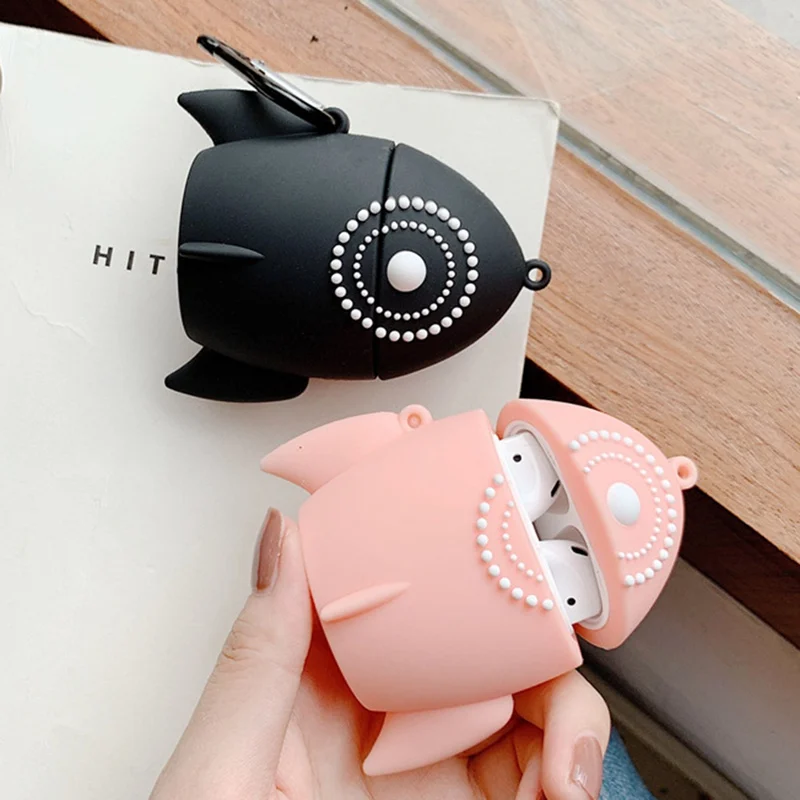 Мультфильм ракета Airpods брелок силиконовый Bluetooth беспроводной Чехол для гарнитуры для Airpods 2 защитный Брелок «Обложка»