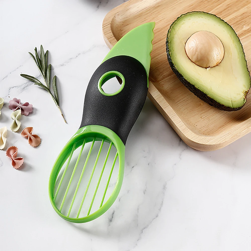 3 в 1 авокадо Slicer Ши нож для удаления сердцевины и нарезания масло Фруктовый резак