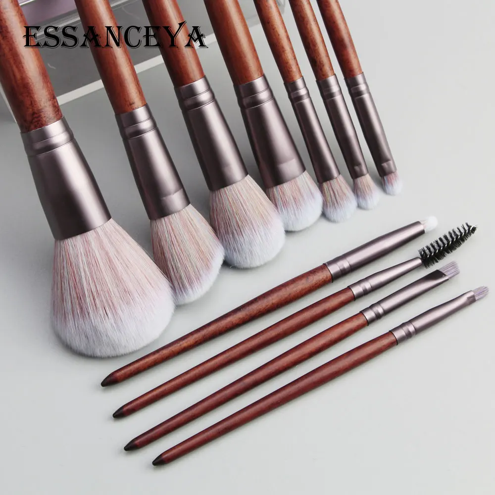 Набор деревянных кистей для макияжа ESSANCEYA красные кисти теней век тональный крем