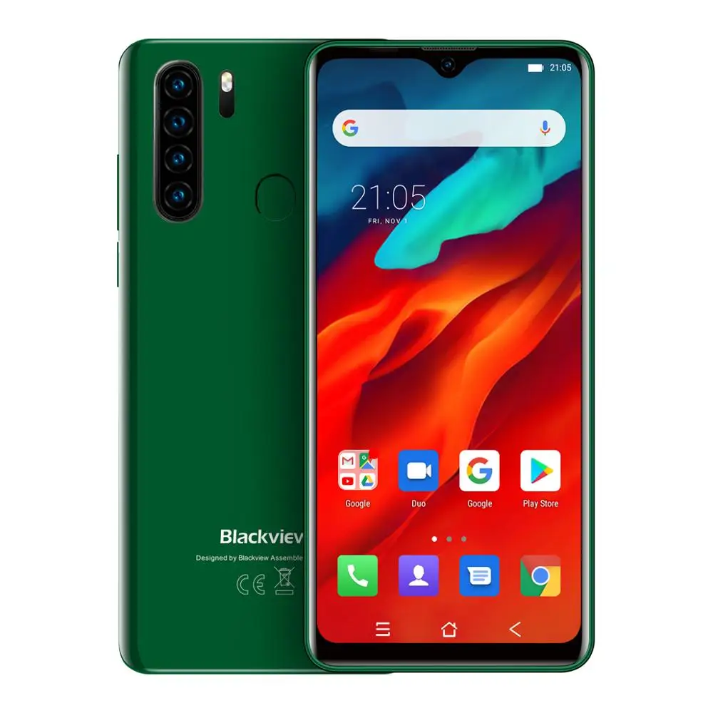 Мобильный телефон Blackview A80 Pro, 4 ГБ, 64 ГБ, 6,49 дюймов, дроп, Android 9,0, 4680 мА/ч, аккумулятор, 8 Мп, 13 МП, камера, глобальная, 4G, OTG, смартфон - Цвет: Green Color