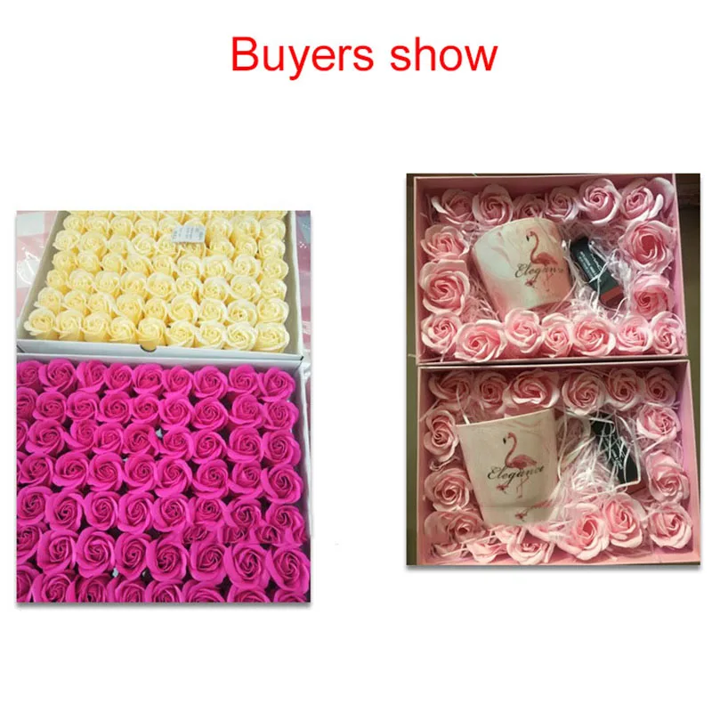 Romantic 80Pcs Scented Soap Rose Flowers for Bathing and Decoration