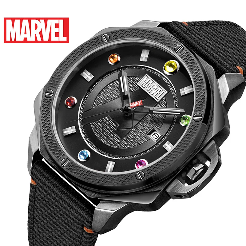 

Marvel Watch Men Quartz Thanos New Style Leather Belt Casual Trend Cool Iron Man Waterproof Watch 1298