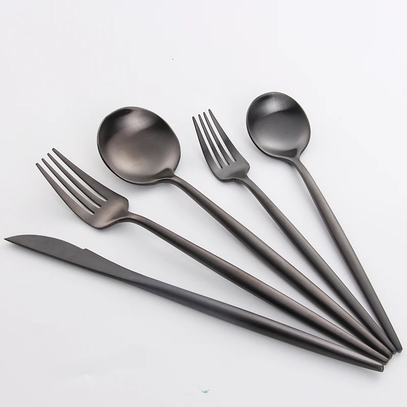 5Pcs-Black-Gold-Steel-Cutlery-Set-Knives-Forks-Spoons-Western-Dinnerware-Set-top-g