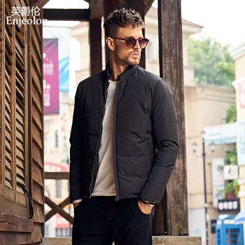 

Enjeolon Brand Thicken Winter Down Jacket Men Light Down Coat White Duck Down Jacket Top Quality Warm Down Parka Jacket MF0102