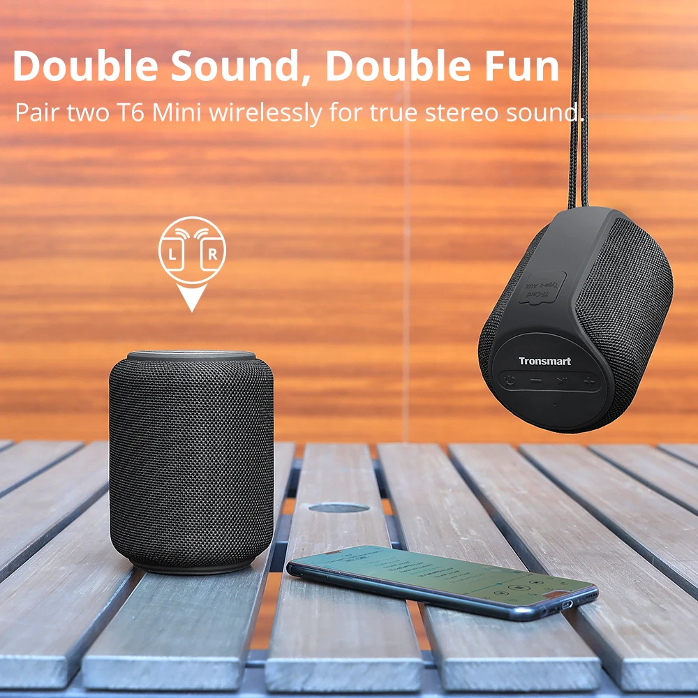  Tronsmart T6 Mini Bluetooth Speaker TWS Speakers IPX6 Wireless Portable Speaker with 360 Degree Sur