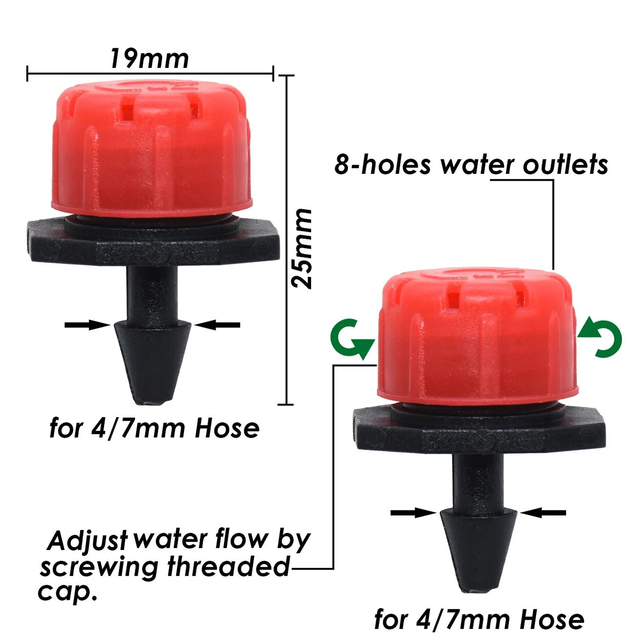 KESLA 30-1000x 4/7mm Garden Irrigation Nozzle 1/4 Adjustable Dripper Sprinkler Micro Drip Balcony Yard Watering Spray Greenhouse 3