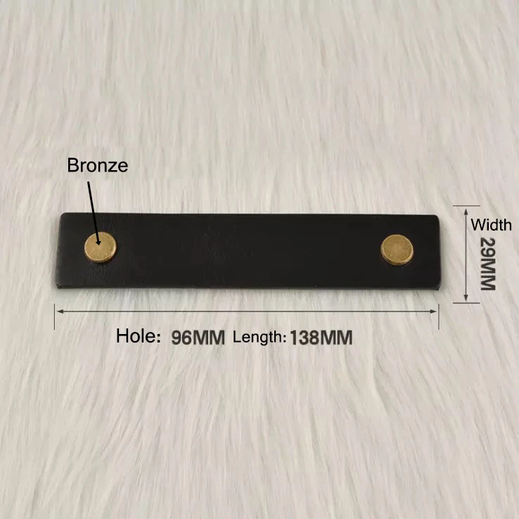 Ручки шкафа кожаный комод круглые ручки для ящиков дверная ручка коричневая бронза/золото/серебро ручка кухни - Цвет: C-1501-96 Bronze