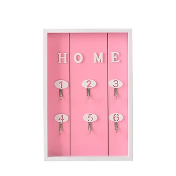 

Square Storage Rack Hooks Home Organizer Holder Living Room Wall Decor Saving Space Multi-Purpose Hanging Keys Wooden Shelf