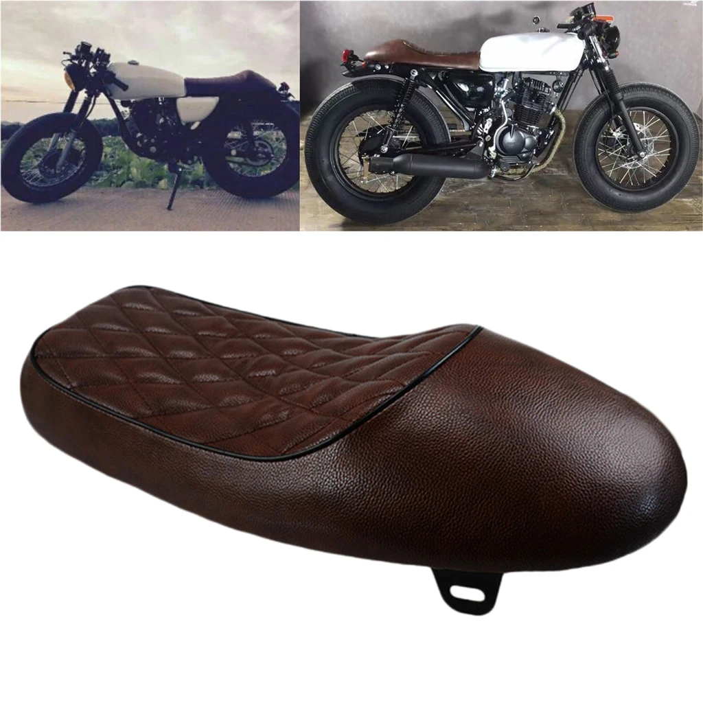 Motorcycle Cafe Racer Seat Custom Vintage Hump Saddle Flat pan Retro Seat  For Universal for Honda Yamaha Kawasaki CBR Suzuki 