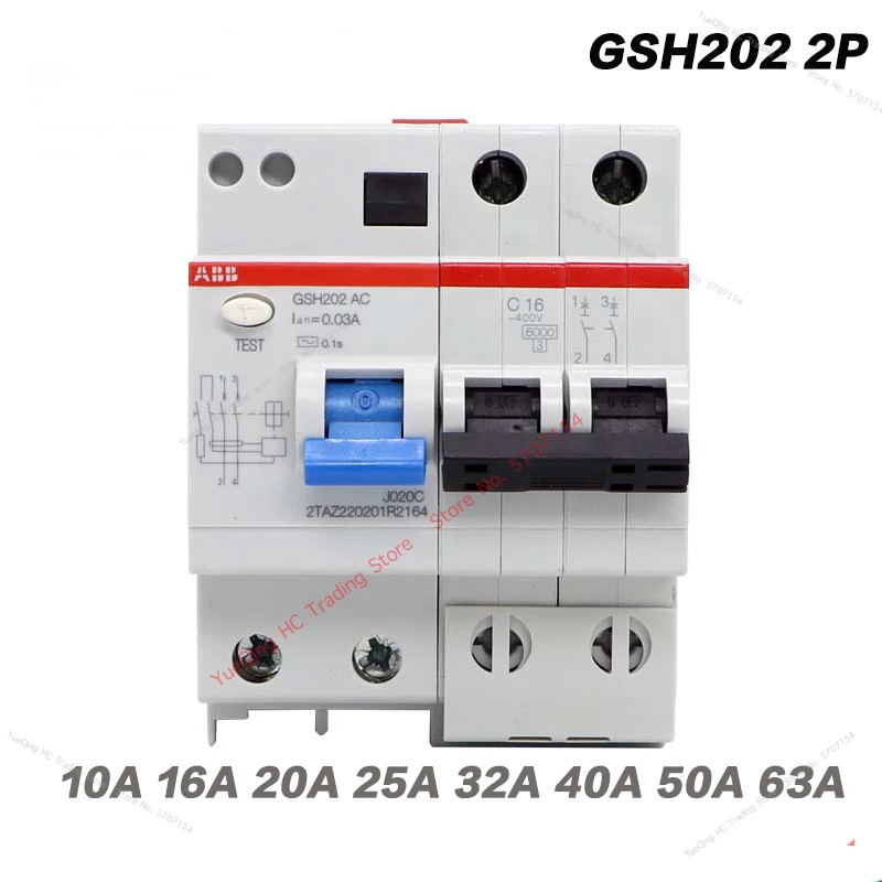 ABB Electric GSH202 2P AC-C 40A 63a 30mA мини-выключатель цепи утечки воздуха защитный