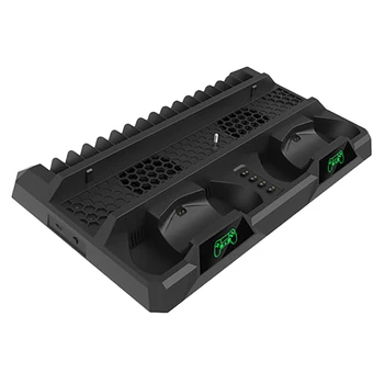 

For PS4 / SLIM / PRO Multi-Functional Cooling Fan + Host / Gamepad Controller Charging Radiator & Disc Storage Bracket