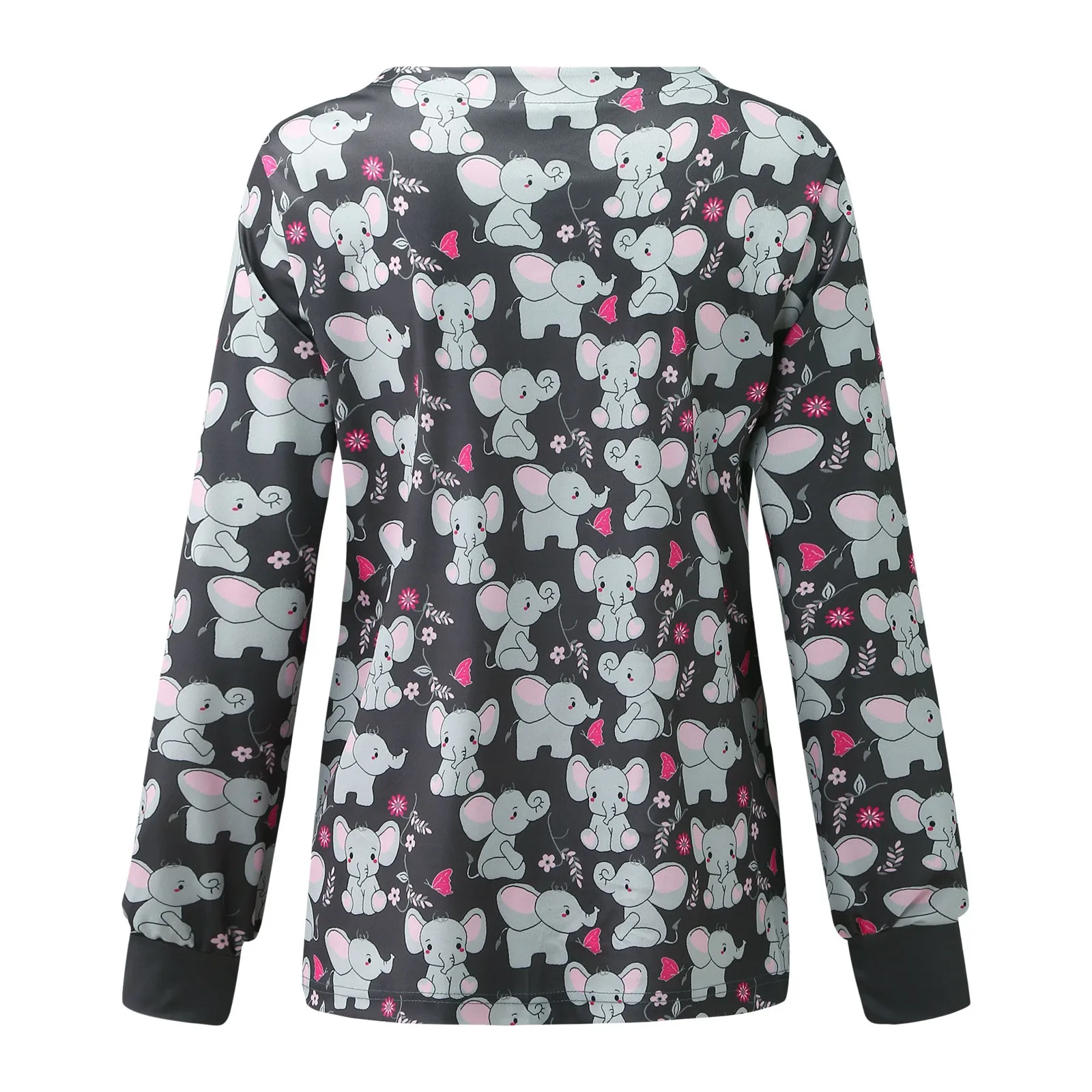 3xl Scrub Top Women Nurse Uniforms Long Sleeve Animals Pattern Working Uniform Blouse Nursing Scrub Workwear Medical Uniforms