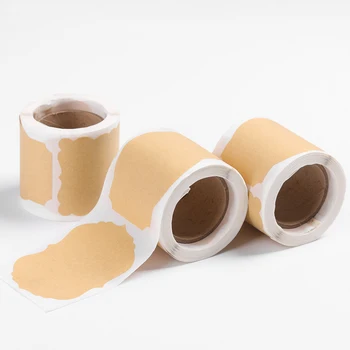 

100PCs/Roll Merry Christmas Blank Kraft Stickers Handmade Wedding Decor Cards Box Package Sealing Labels Tag Party Supplies