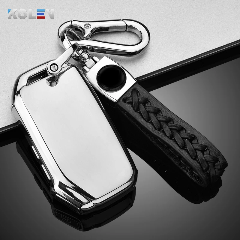 3pcs/set Tpu Soft Shell Car Key Case Cover + Black Braided Car Key