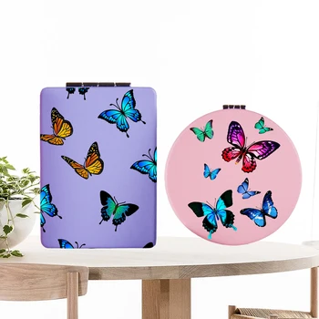 

Cute Butterfly Makeup Mirror with Double Side Fashion Portable Travel Folding Magnifying Compact Pocket Cosmetic Vanity Mirrors