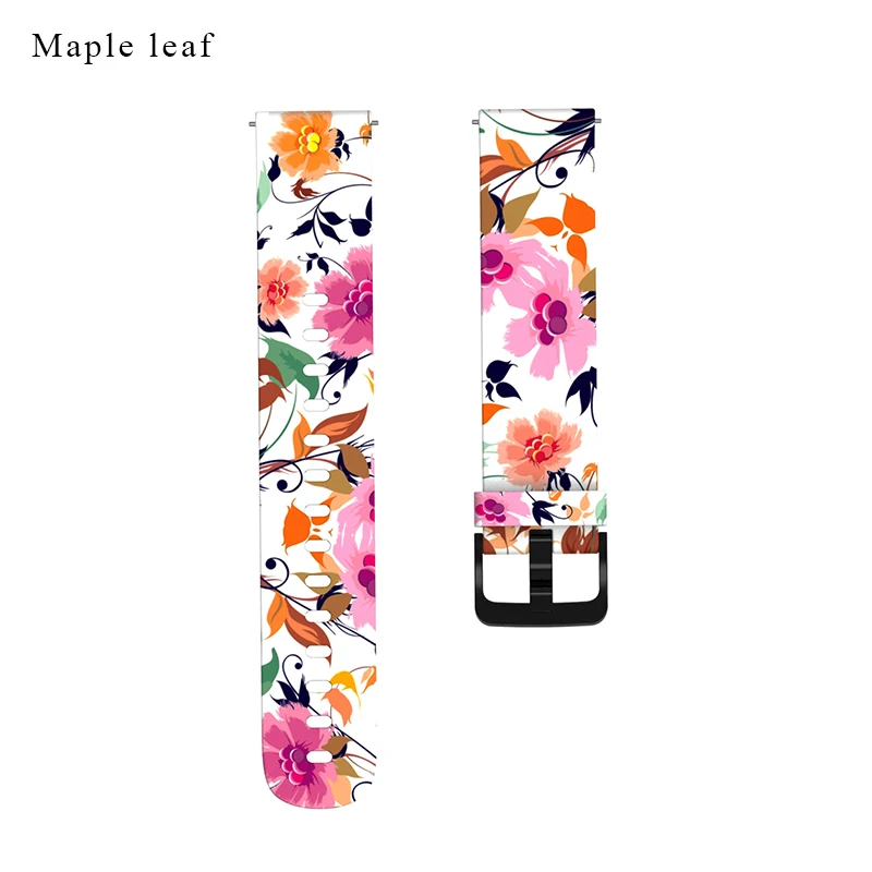 Maple leaf BOORUI 20 мм Amazfit Bip различные принты Мягкий Силиконовый ремешок для Xiaomi Huami Amazfit ремешок Bip correa Amazfit Bip ремешок для часов - Цвет: Maple leaf
