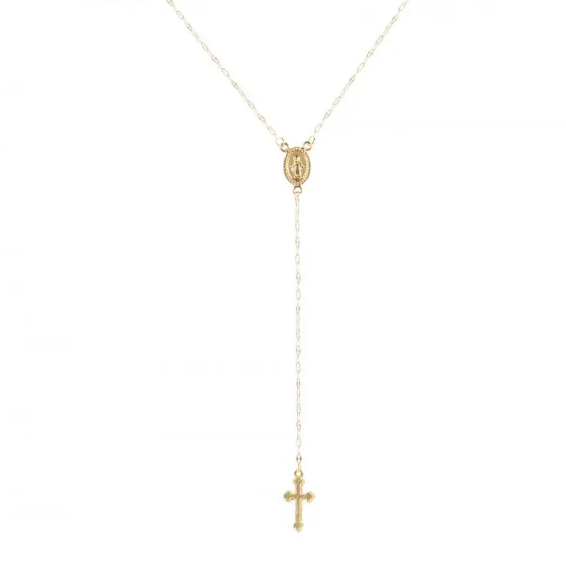 Винтаж ожерелье крест Богемия религиозный Розарий кулон для женщин