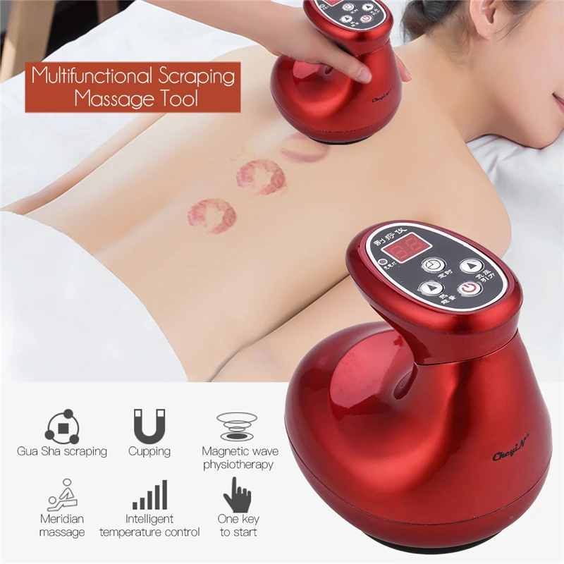 CkeyiN Cordless Electric Guasha Massager Scraping Body Slimming Tool Stimulate Acupoint Detoxification Cupping Therapy Device 53 | Красота и