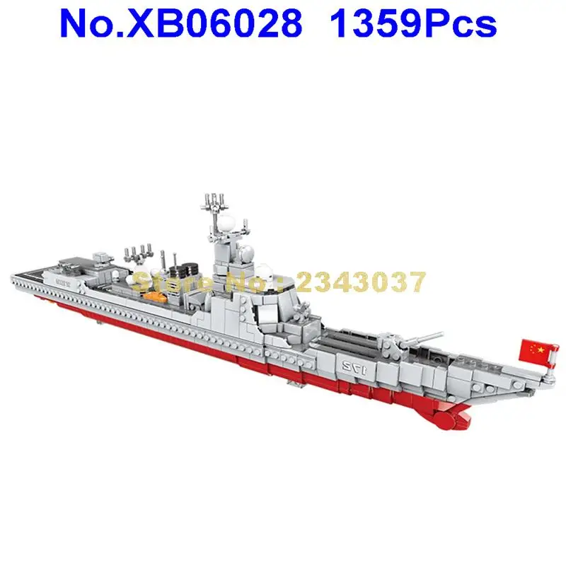 Xb06028 1359 шт., строительные блоки для военных кораблей, ракетного эсминца ВМФ