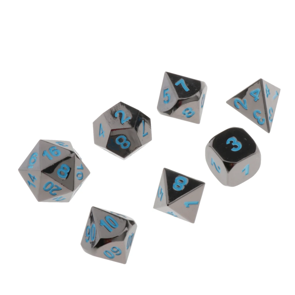 7 Pcs Polyhedral Dice Set D4 D6 D8 D10 D12 D20 Game Dice for Dungeons and Dragons Pathfinder DND RPG MTG Table Gaming Dices