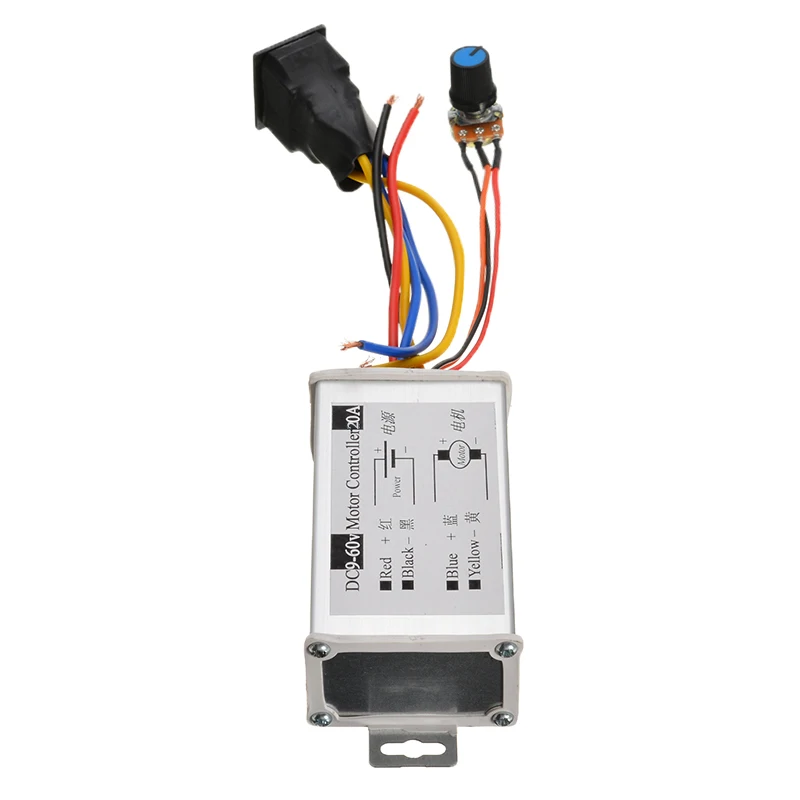 DC 9 V-60 V 12V 24V 36V 20A PWM двигатель постоянного тока Плавная Скорость контроллер модулятор мотор переключатель скорости регулирование
