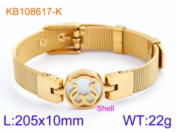 

316L Stainless Steel Wristband Bracelet For Women Bear Shell Bracelets & Bangles For Female Party