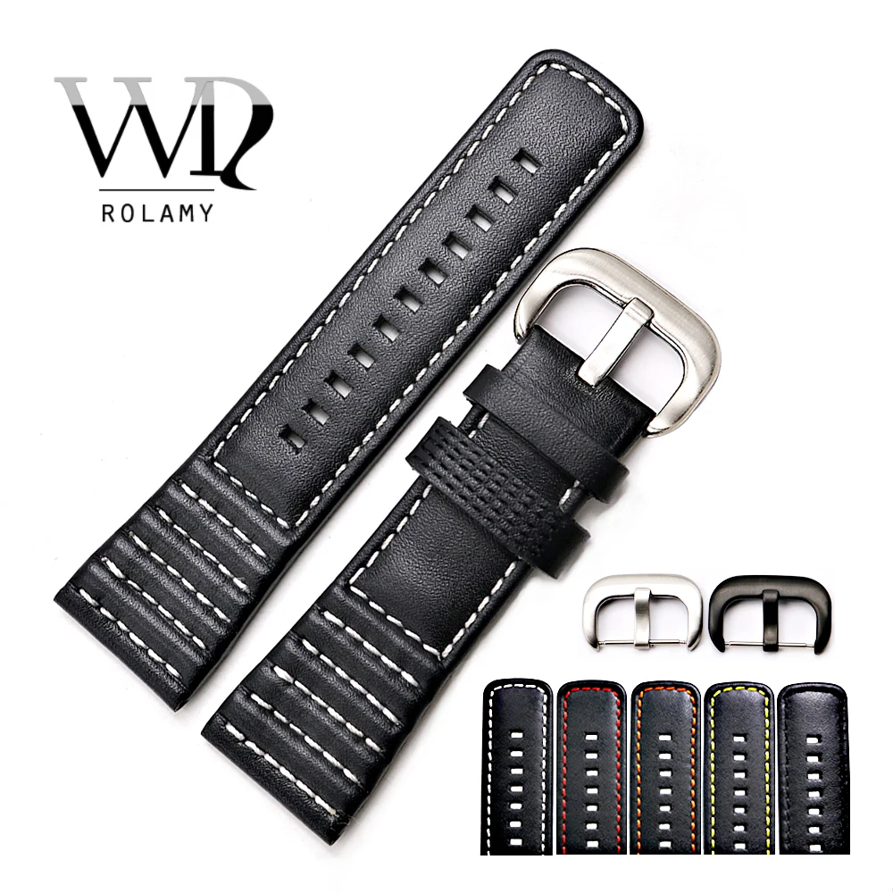 

Rolamy 28mm Waterproof Silicone Rubber Replacement Wrist Watch Band Strap Belt With Silver Black Clasp For Seven Friday