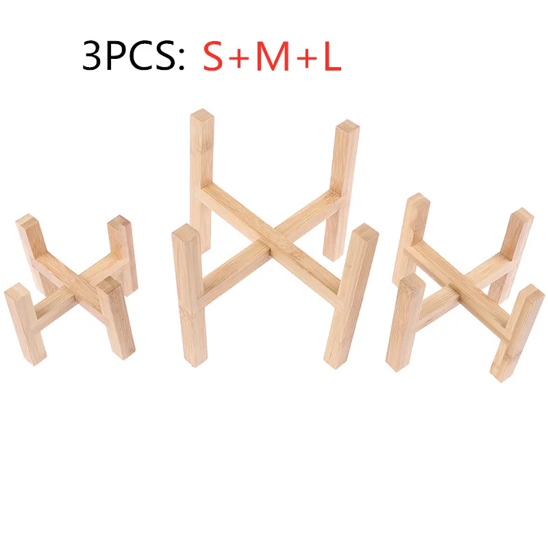 3/5PCS Flower Pots Rack Home Garden Indoor Display Plant Stand Shelf Strong Free Standing Bonsai Holder Wood Planter Pot Trays