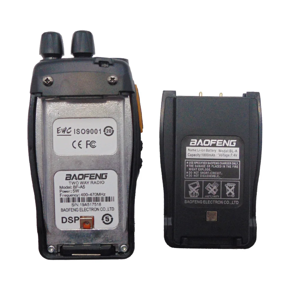 2 шт. BaoFeng A5 Pofung BF-A5 рация UHF 400-470 МГц двухстороннее радио портативное Ham CB радио VOX FM трансивер 16CH
